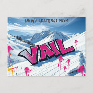 Vail Ski Resort Colorado graffiti Postcard Vykort