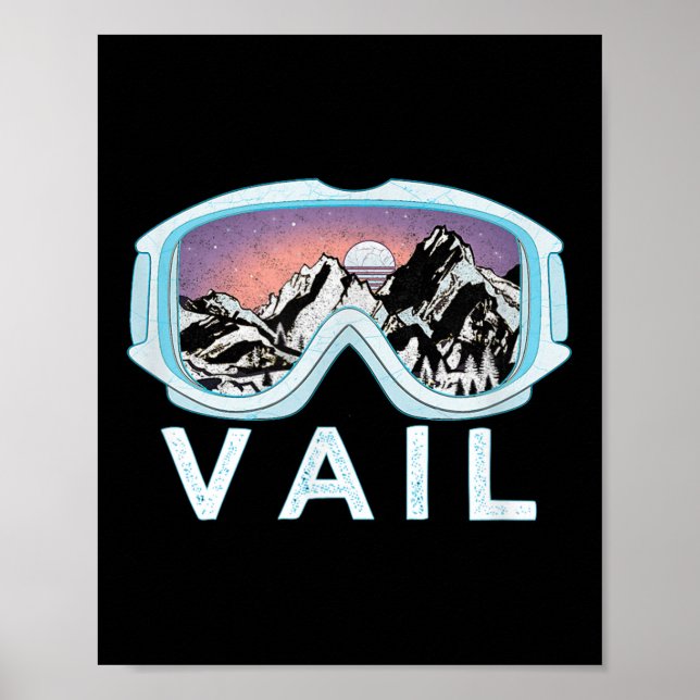 Vail Ski Snowboard Design_vail, Co Goggles Skiing Poster (Framsidan)