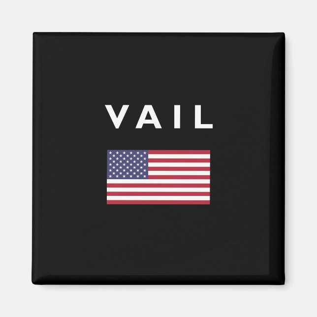 Vail USA Amerikanska Flagga Färg Magnet (Framsidan)
