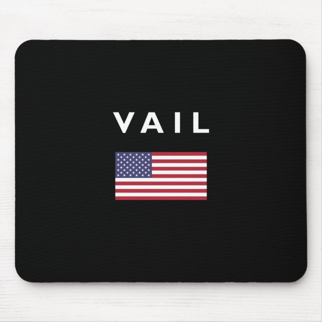 Vail USA Amerikanska Flagga Färg Musmatta (Framsidan)