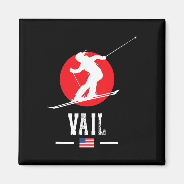 Vail Usa Ski Resort Rocky mountains American Skiin Magnet (Framsidan)