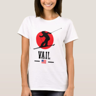 Vail Usa Skidort Klippiga bergen Amerikansk skidåk T Shirt