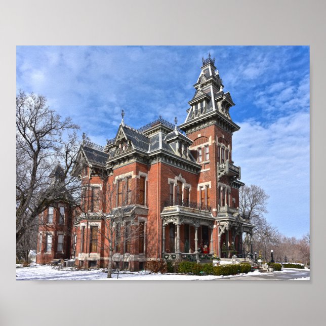 Vaile Mansion, Självständighet, Missouri, Snö Poster (Framsidan)