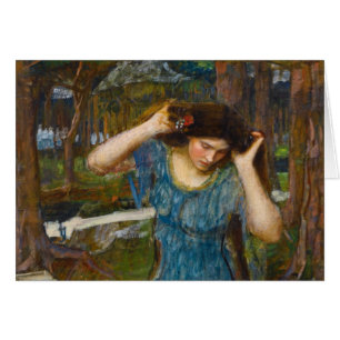 Vain Lamorna Study for Lamia by Waterhouse Hälsningskort