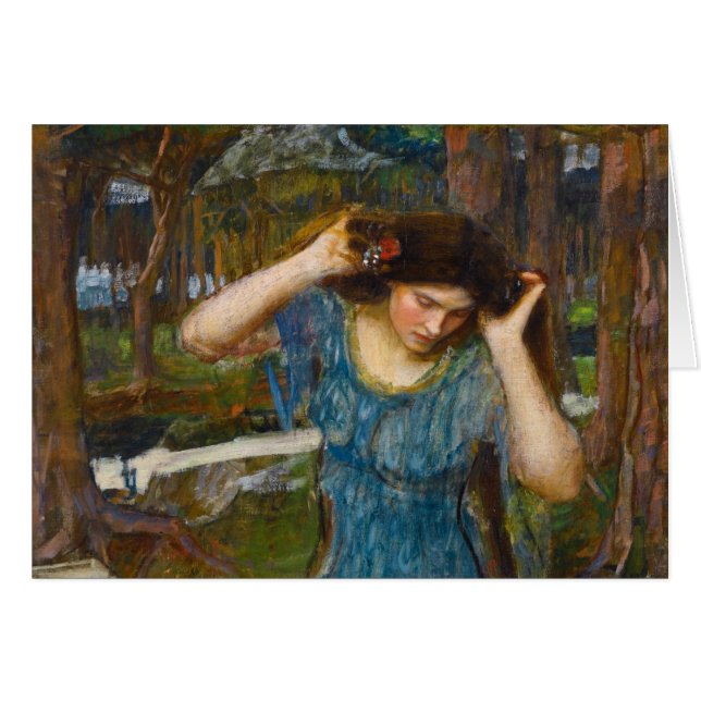 Vain Lamorna Study for Lamia by Waterhouse Hälsningskort (Framsidan Horizontal)
