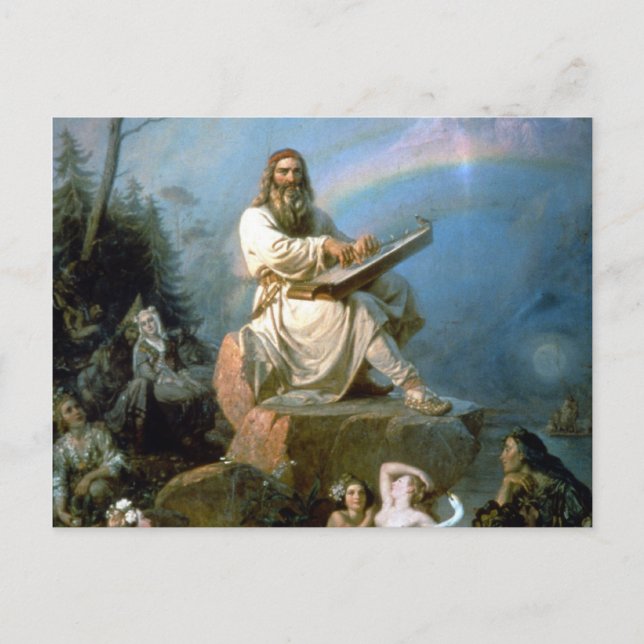 Vainamoinen & Kantele Kalevala Mythology Vykort (Framsida)