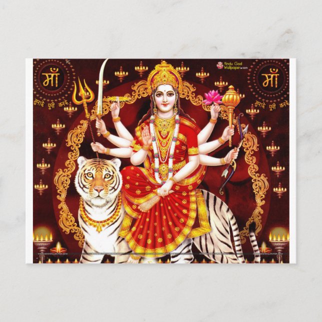 VAISHNO DEVI HINDU GODDESS VYKORT (Framsida)