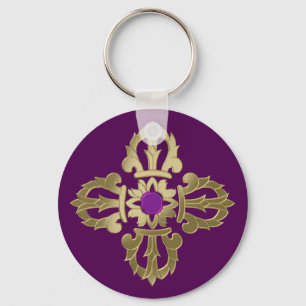 Vajra golden buddhist symbol nyckelring