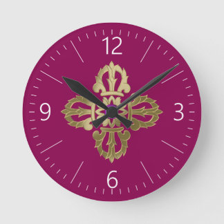 Vajra golden buddhist symbol rund klocka