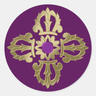 Vajra golden buddhist symbol runt klistermärke