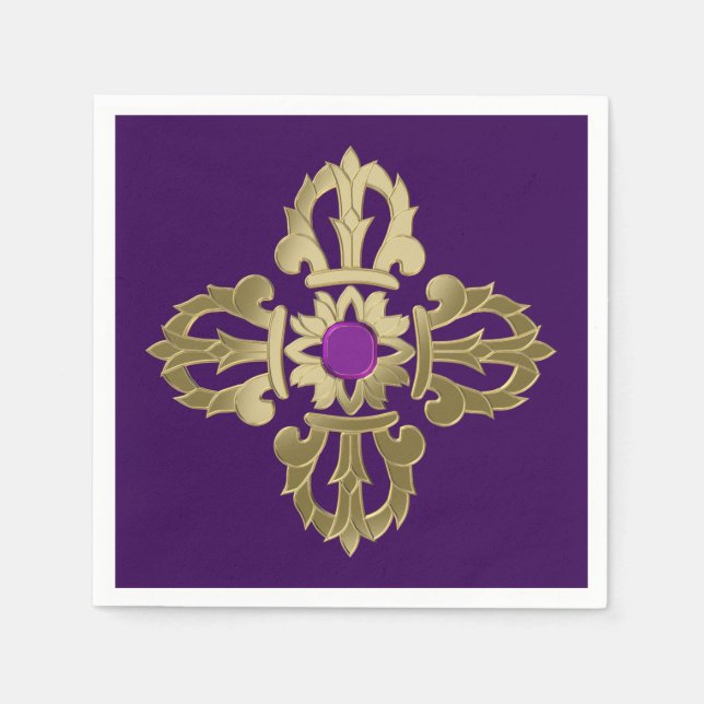 Vajra gyllene buddhistisk symbol pappersservett (Framsidan)