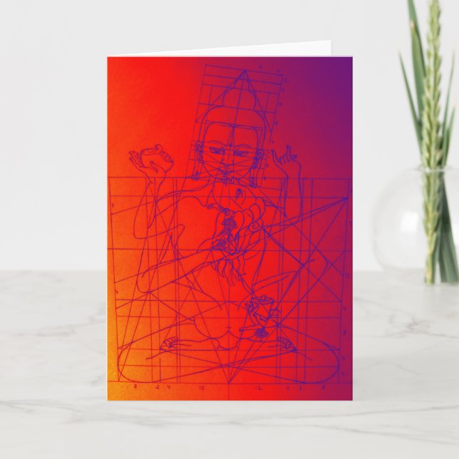 Vajrasattva och Consort Sketch Greeting Card Kort (Framsida)