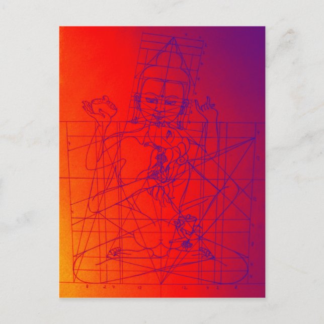 Vajrasattva och Consort Sketch-vykort Vykort (Framsida)