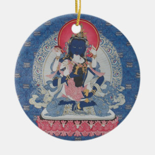 Vajrasattva och gemålprydnad julgransprydnad keramik
