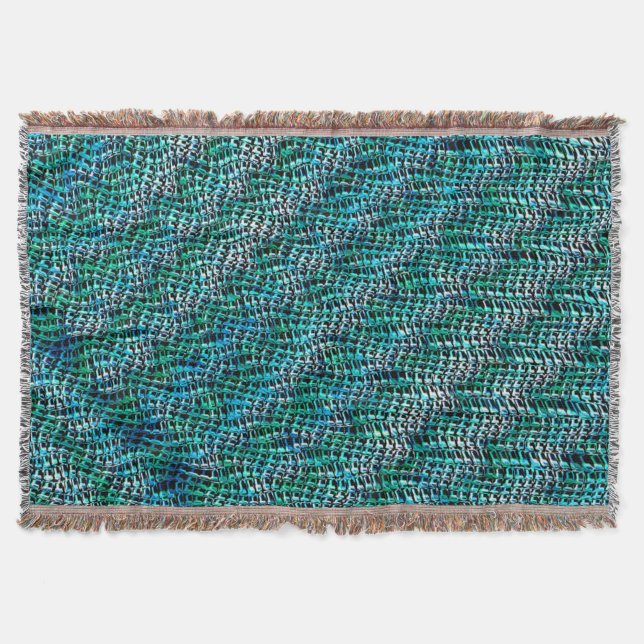 Vajsade och vågigt säcknät, grönt cyan filt (Framsidan)