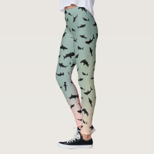 Vajval med skuggfisk på toningsregnbåge leggings