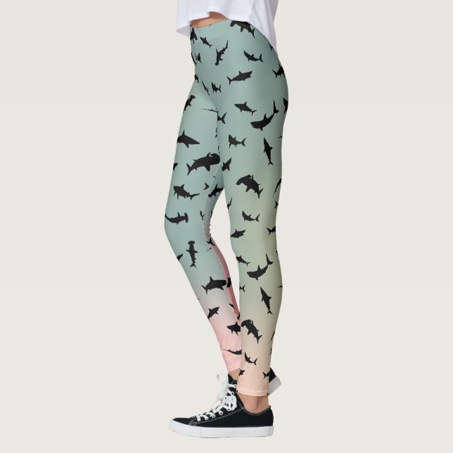 Vajval med skuggfisk på toningsregnbåge leggings (Vänster)