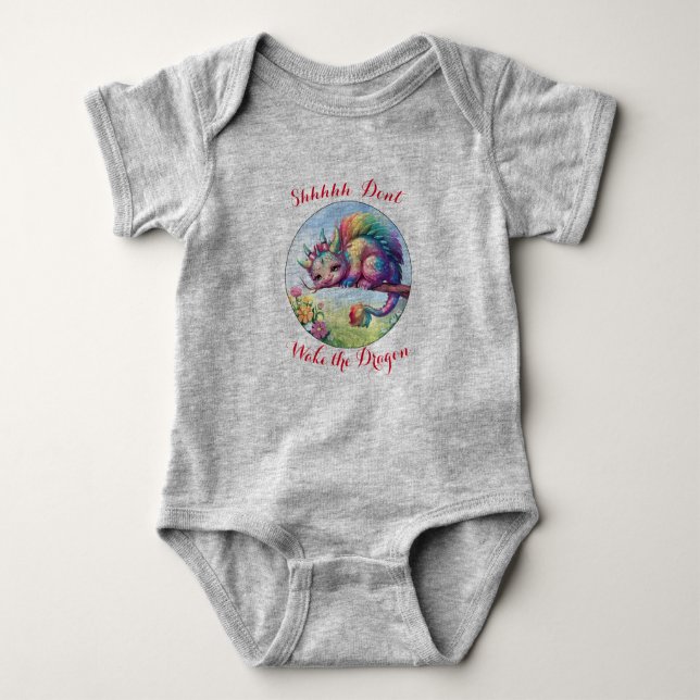Vaka inte Dragon Baby One Biet T Shirt (Framsida)
