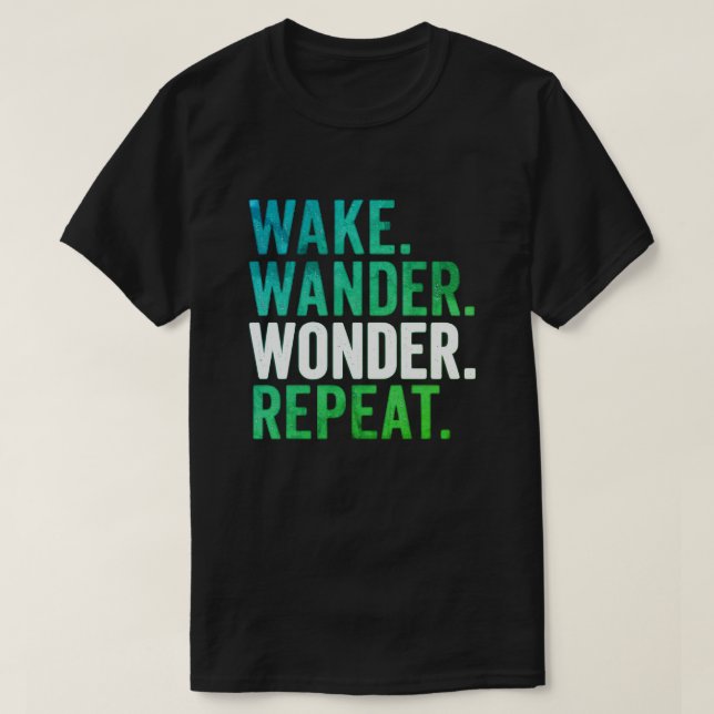 Vaka Vandra Underverk Upprepa Resa Typografi T Shirt (Design framsida)