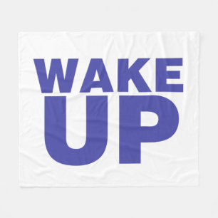 Vake Up Blue Fleece Blanket