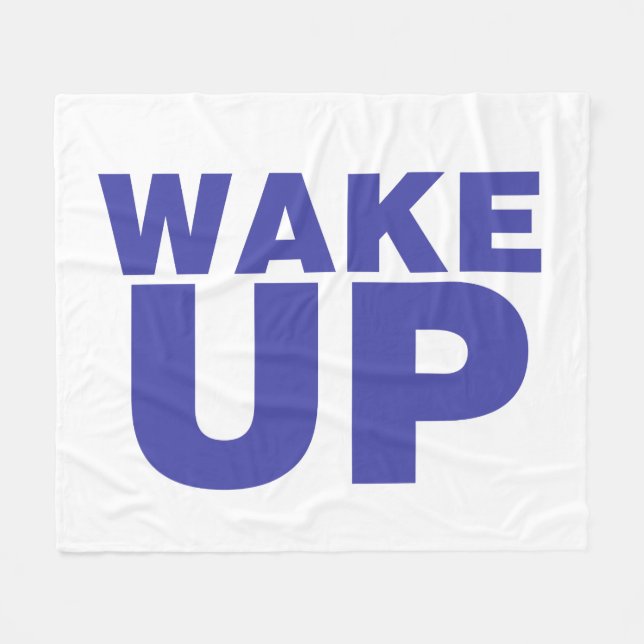 Vake Up Blue Fleece Blanket (Framsidan (Horisontell))