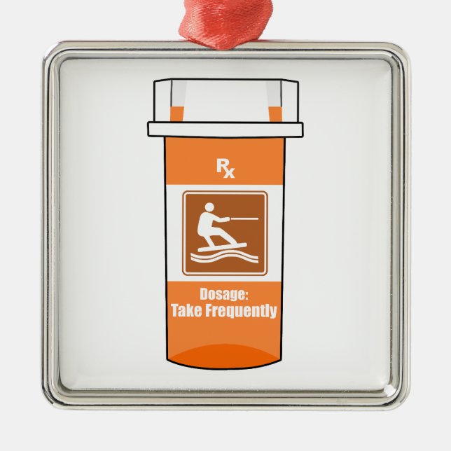 Vakeboarding är mitt droger julgransprydnad metall (Framsidan)