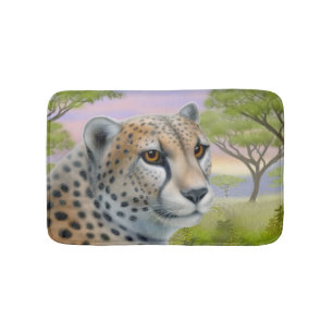 Vaken afrikansk Cheetahkattbadmatta Badrumsmatta