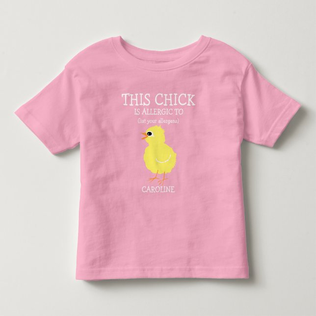 Vaken allergi för påskchickpersonlig tee shirt (Framsida)
