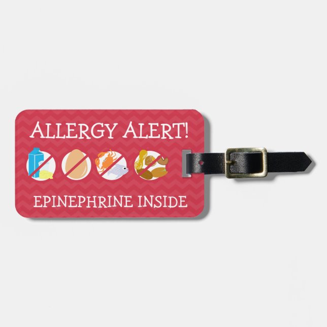 Vaken märkre för åtskillig matallergi för bagagebricka (Horisontell Framsida)