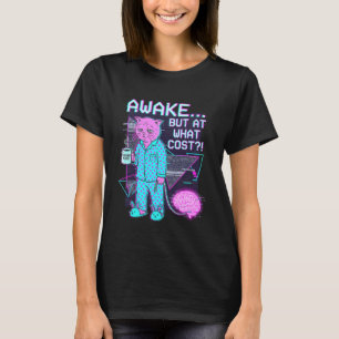 Vaken Men Till Vilken Pris Glitch Katt Kaffeälskar T Shirt