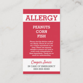 Vaken restaurangakut för beställnings- röd allergi