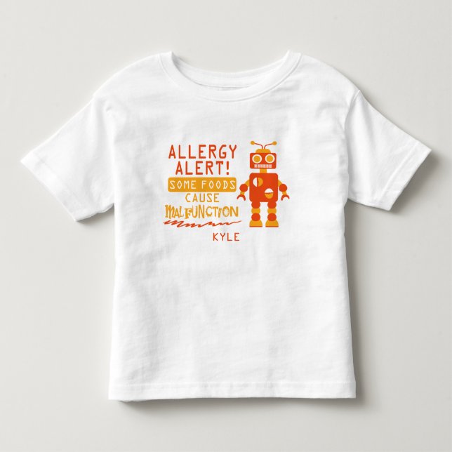 Vaken skjorta för orange robotmatallergi t-shirt (Framsida)