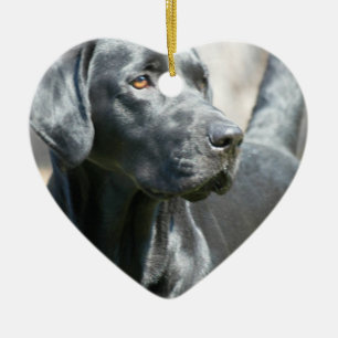 Vaken svart Labrador Rertriever hundprydnad Julgransprydnad Keramik