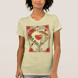 Vakert hjärta Vintage Art Nouveau Romantik T Shirt