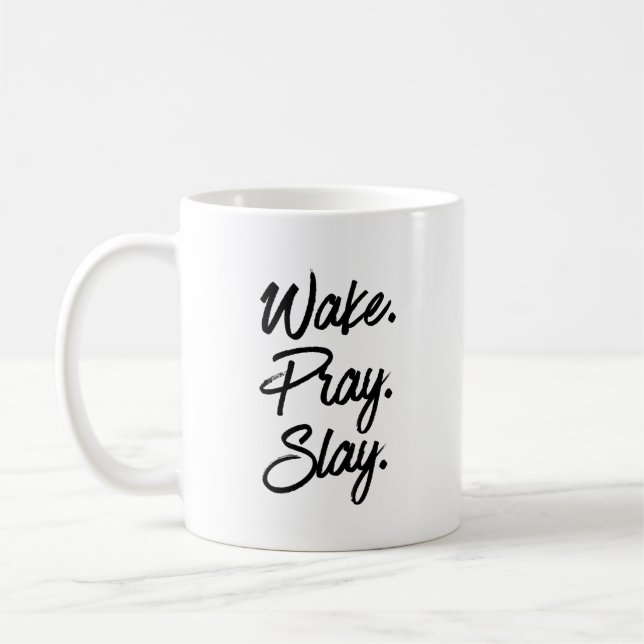 Vaket ber dräpar kaffemugg (Vänster)