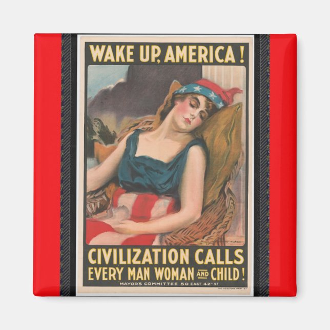Vakna Amerika Poster Magnet (Framsidan)