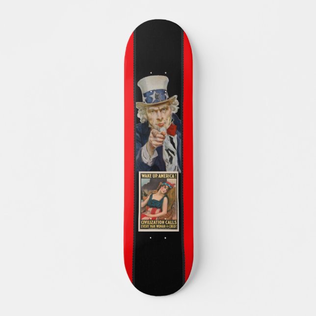 Vakna Amerika Poster Skateboard (Framsida)