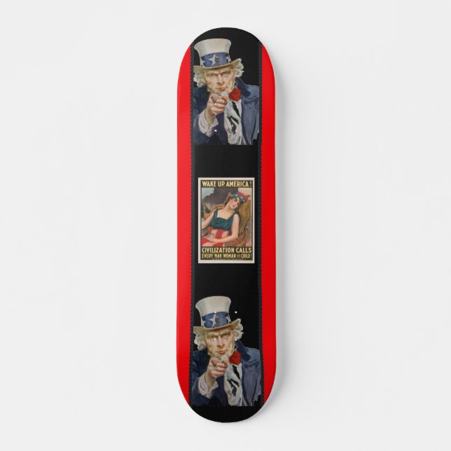 Vakna Amerika Poster Skateboard (Framsida)