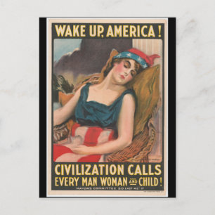 Vakna Amerika Poster Vykort