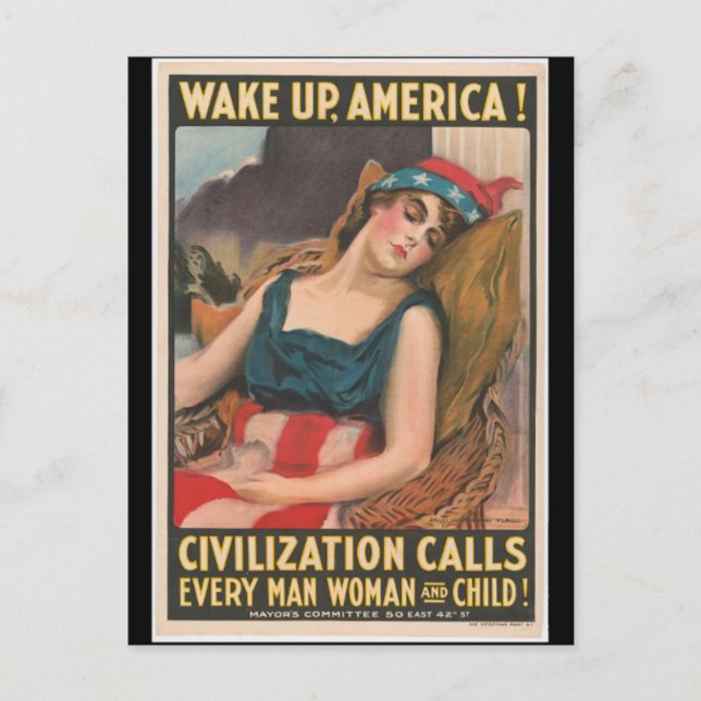 Vakna Amerika Poster Vykort (Framsida)
