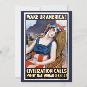 Vakna Amerika! Vintage patriotisk frihetskonst