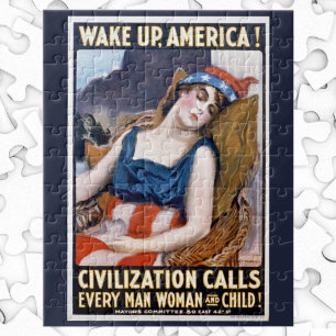 Vakna Amerika! Vintage patriotisk frihetskonst Pussel