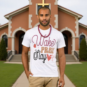 Vakna Be Slå Kristet Motiverande T-Shirt