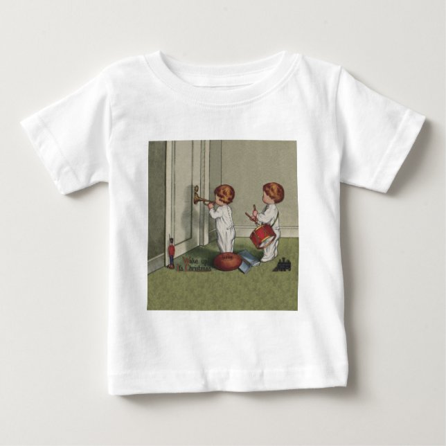 Vakna det är jul söt barnillustration tee shirt (Framsida)