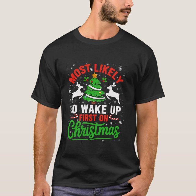 Vakna först på julfamiljen Joy Ugly Xm T Shirt (Framsida)