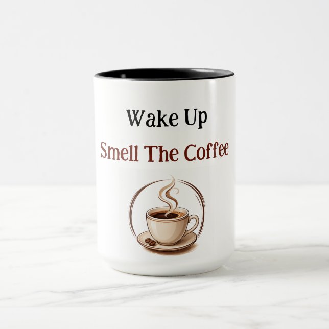 Vakna, lukta kaffet Roligt kaffelöfte Mugg (Center)