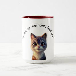 Vakna människor mata mig katt Mugg