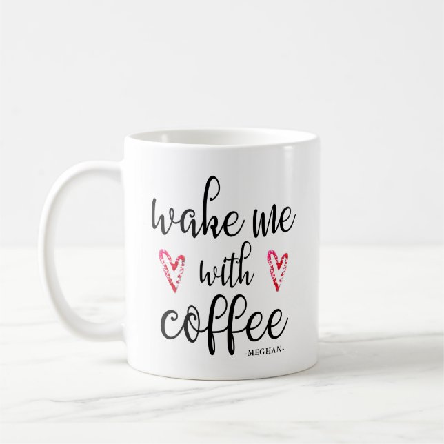 Vakna mig med kaffearter och Namn Mugg (Vänster)