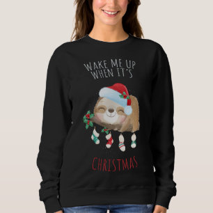 Vakna mig när det är julklapp Sloth Snö Glo T Shirt