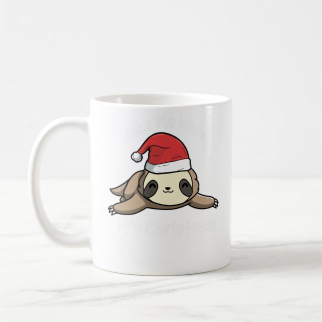 Vakna mig upp, när det är julSlothcandy cane Kaffemugg (Vänster)